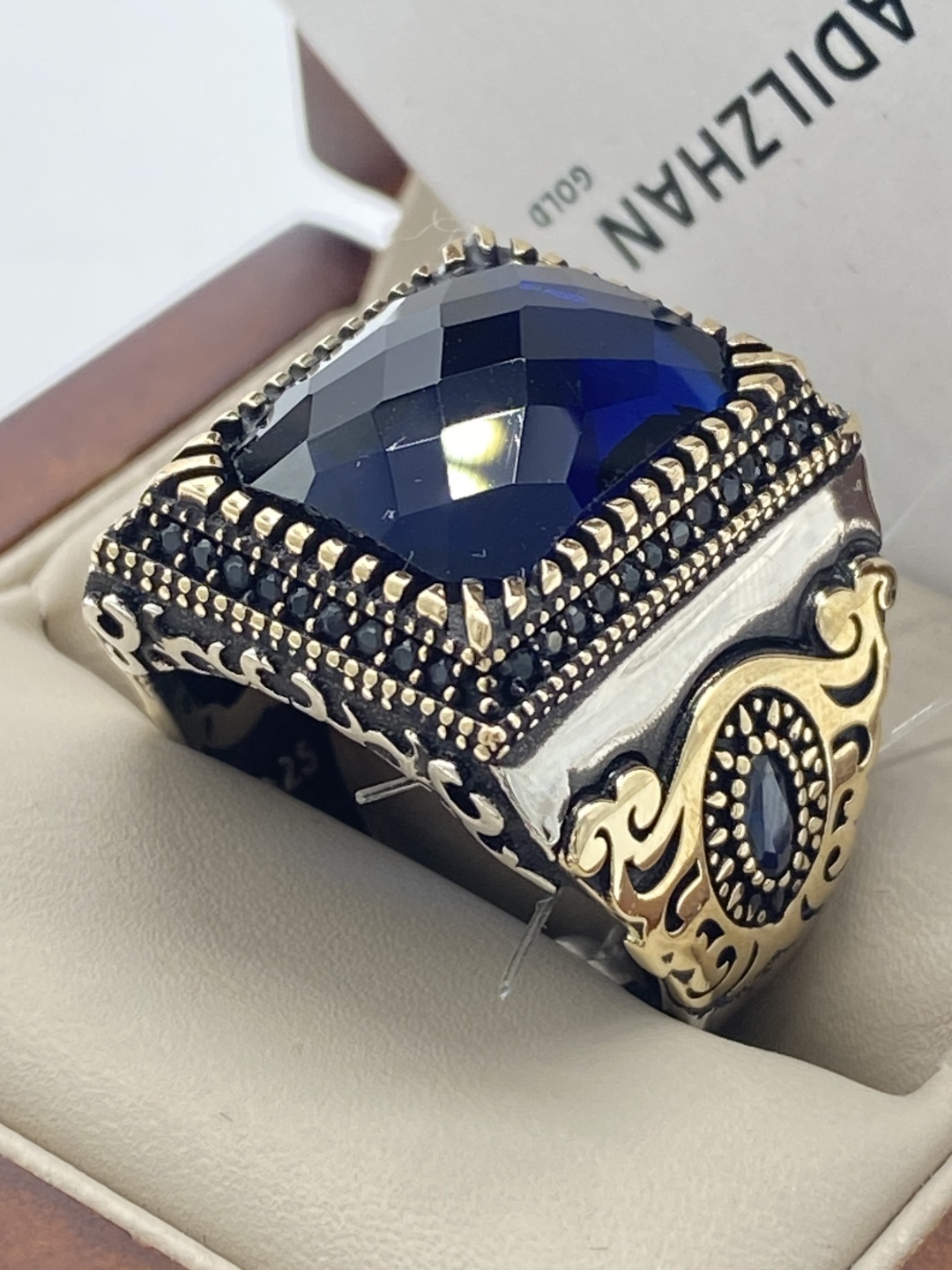 ADILZHAN GOLD khan02253 размер 23 вес 18.55 г серебро, наносапфир