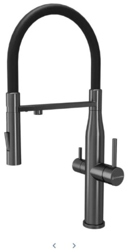 Смеситель KuchenStern ELIT-FE 407GM40, нержавеющая сталь, цвет темный графит