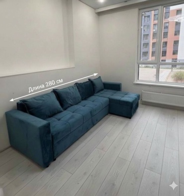 Угловой диван mebel SQ 45-248125, 280х80 см, обивка ткань, синий