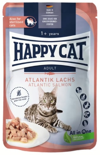 Happy Cat кусочки в соусе лосось 85 г 20 шт