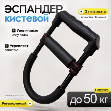 Кистевой 30324053_527_Эспандер кистевой, черный 1 шт 50 кг