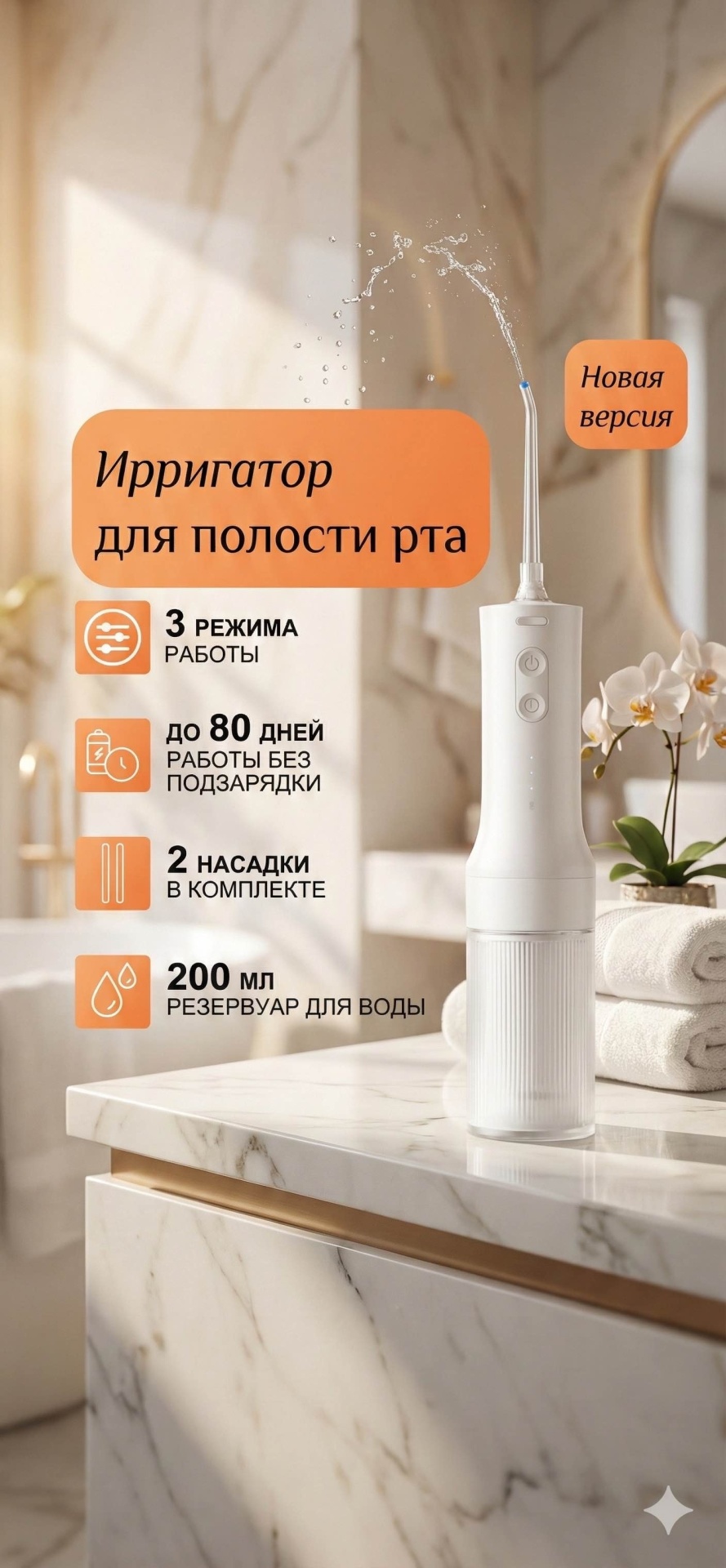 Ирригатор 30427802_689471600 импульсный, портативный