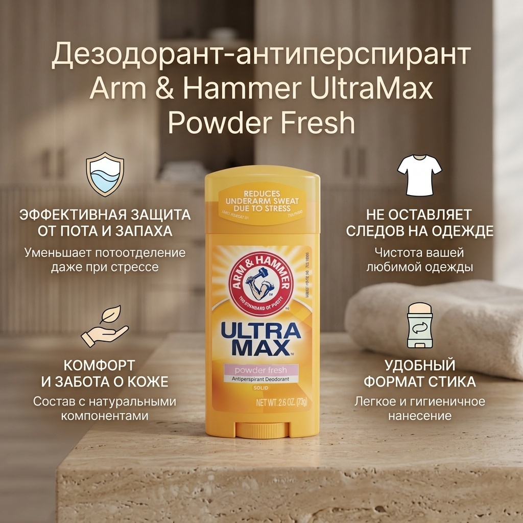 Arm & Hammer UltraMax Powder Fresh дезодорант-антиперспирант для женщин 73 г