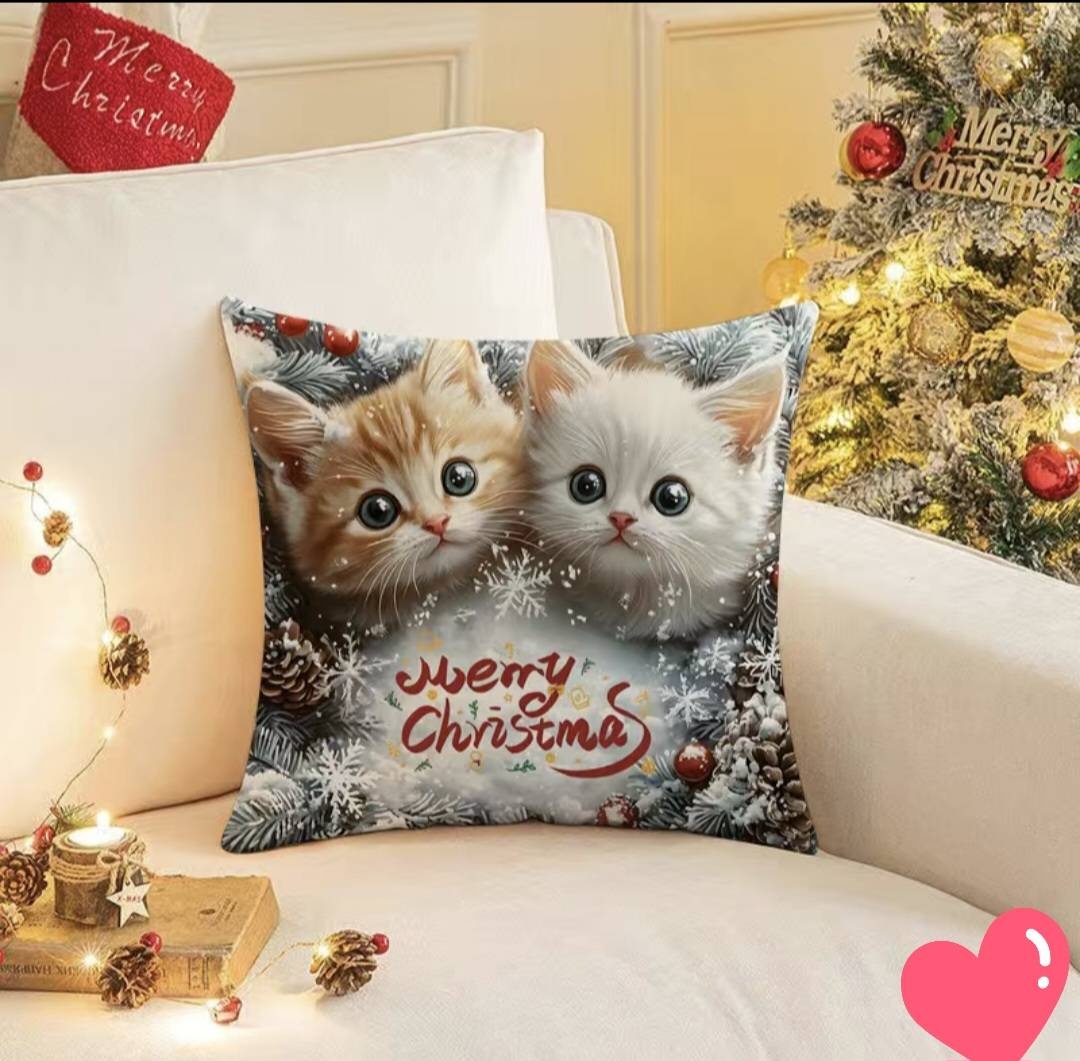Подушка декоративная 1st Home Linen 40x40 см, Котята