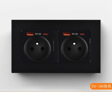 Розетка Розетка YK-07, черный
