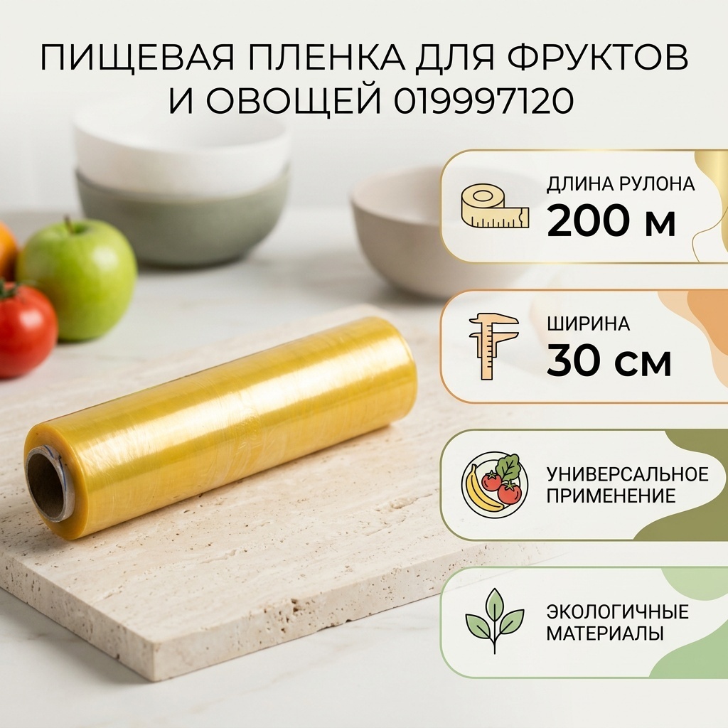 Пищевая пленка 019997120 для фруктов и овощей, для хранения продуктов, универсальное