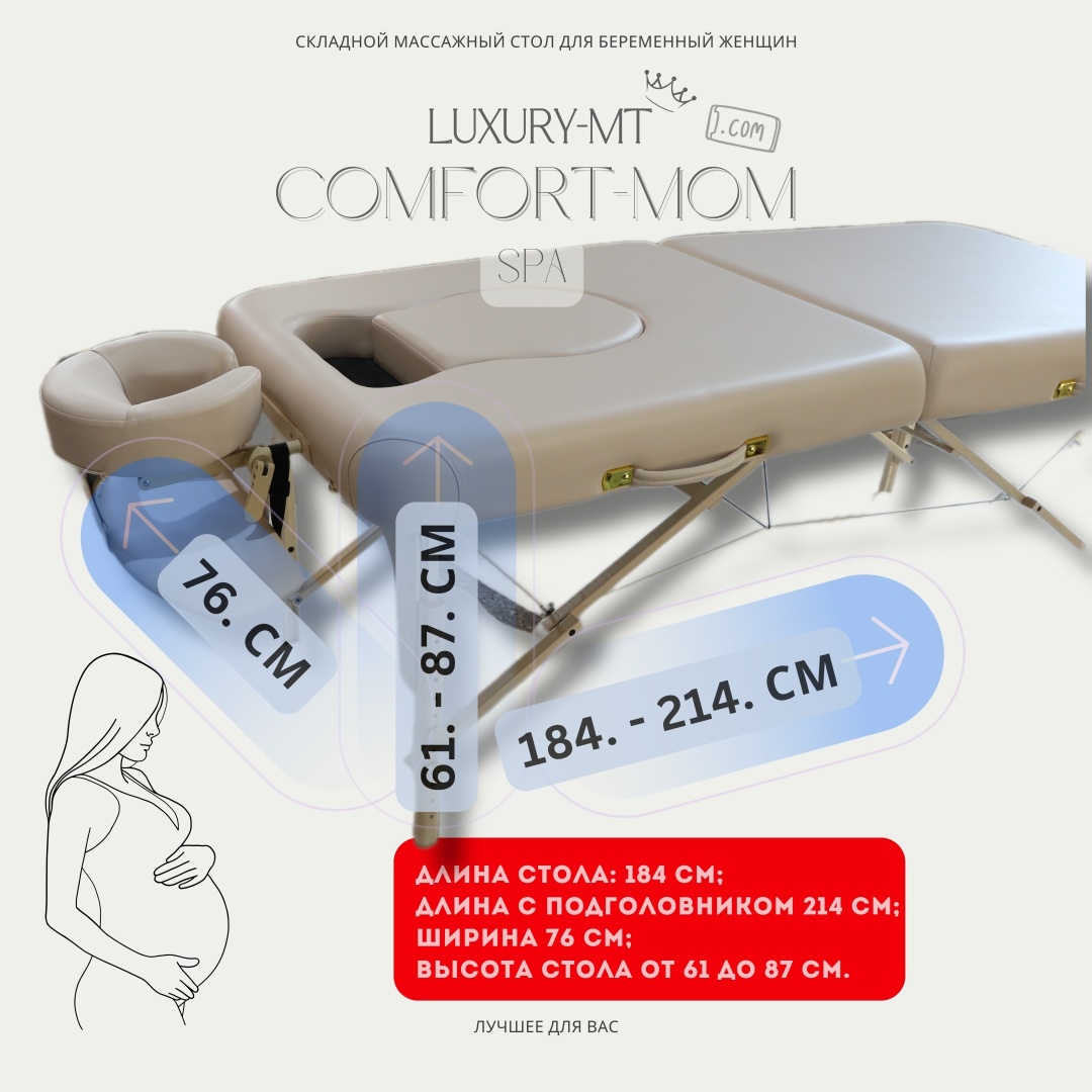LUXURY MT Кушетка для беременных Comfort Mom до 350 кг 76х184 см