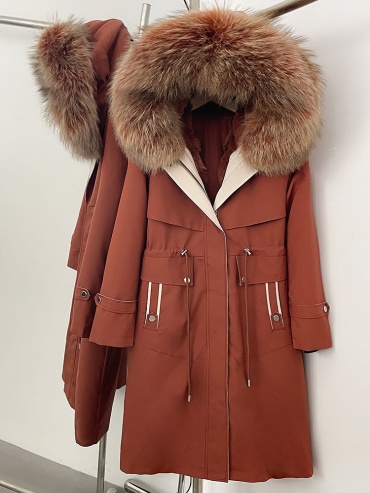 Парка FASHION черный, коричневый