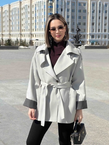 Тренчкот Furello серебристый