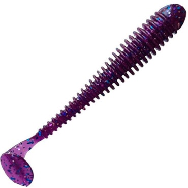 Мягкая приманка CF Силиконовая приманка Crazy Fish Vibro Worm 4 / 75-100-98-6 / Кальмар (5 шт.) 5 шт 100 мм 98