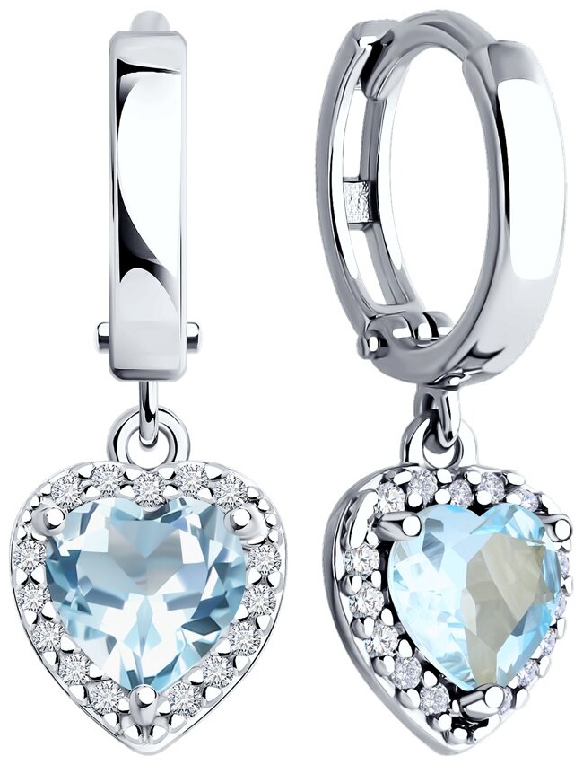 Серьги SOKOLOV EAR-SO-925-894799 вес 3.04 г серебро, топаз, фианит