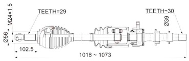 LYNXauto привод колеса в сборе CD 1105
