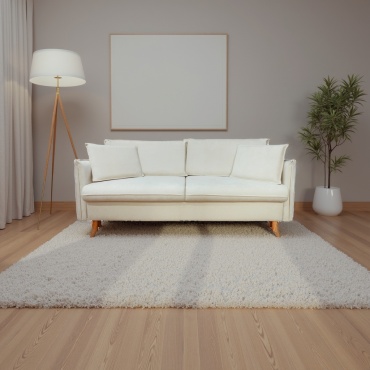 Диван omr Omar Beige, 200х70 см, обивка велюр, белый