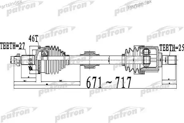 PATRON полуось PDS0511