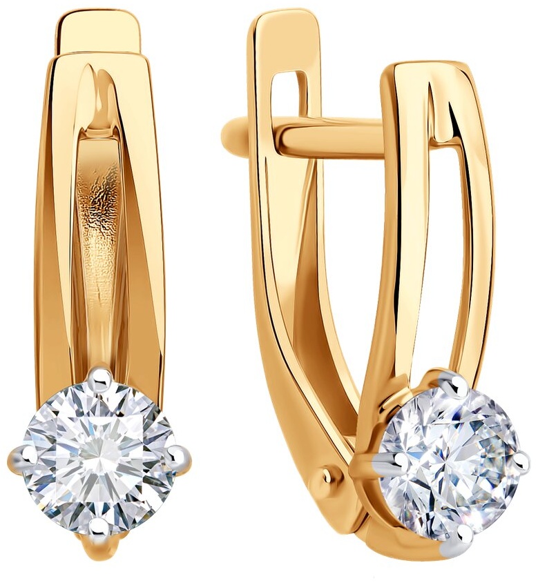 Серьги SOKOLOV EAR-SO-585-142631 вес 1.53 г золото, фианит