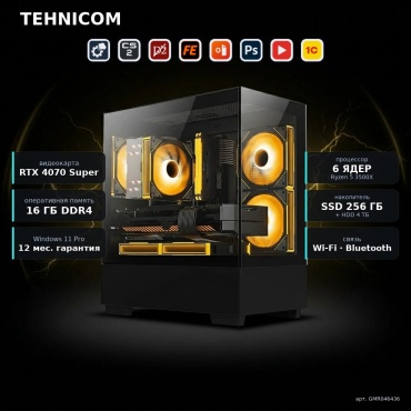 Tehnicom R5 3500X / RTX 4070 Super 12 Гб / 16 Гб / 4000 Гб HDD+SSD 256 Гб / Win 11 Pro