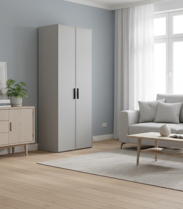 Распашной шкаф Шатура Rimini сер, 88.6x232.6х61.2 см, серый