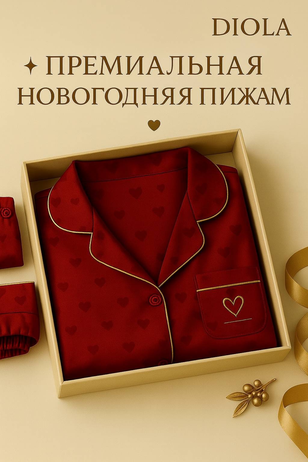 Пижама DIOLA красный, золотистый