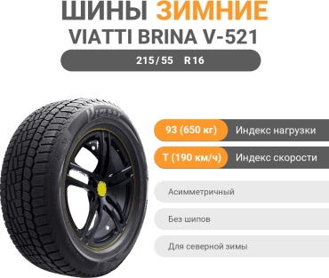 Viatti Brina V-521 215/55 R16 93T без шипов