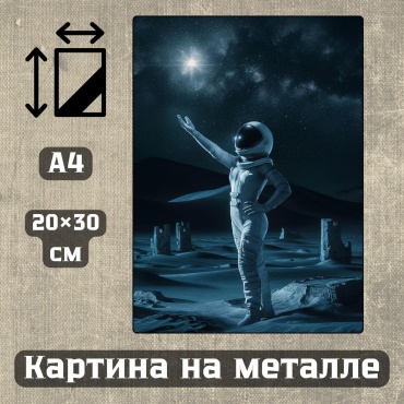 Sequoia VERS картина Картина на металле а4 Астронавты 20*30см 20x30 см