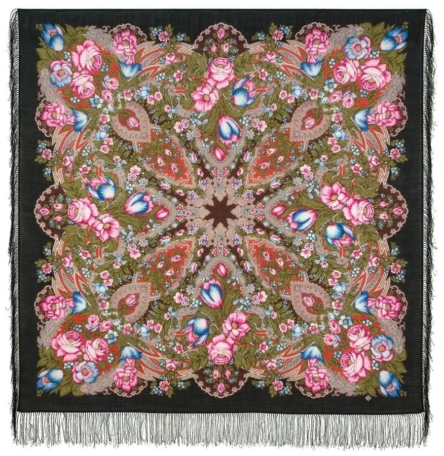 Платок Павловопосадский платок шерсть 146 x 146 см