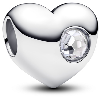 Шарм PANDORA «Сердце» с прозрачным камнем для гравировки 794161C04 вес 2,69 г серебро, цирконий