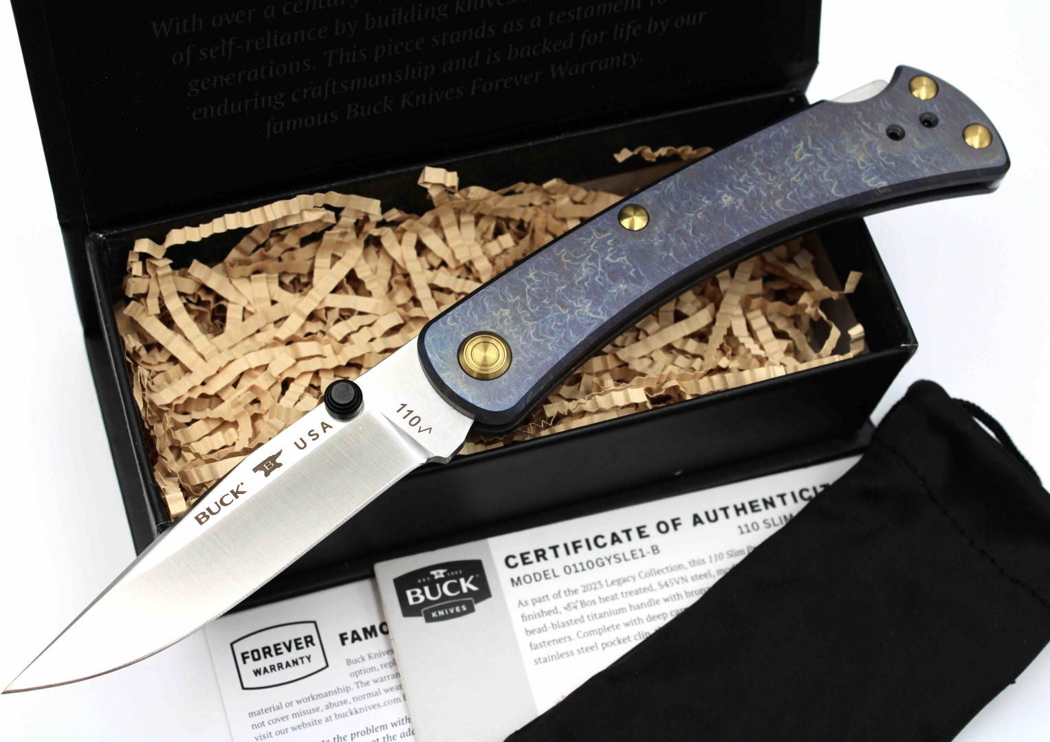 Нож универсальный HYDRABLADES Buck 110 TRX Limited TI, лезвие: нержавеющая сталь 1 шт