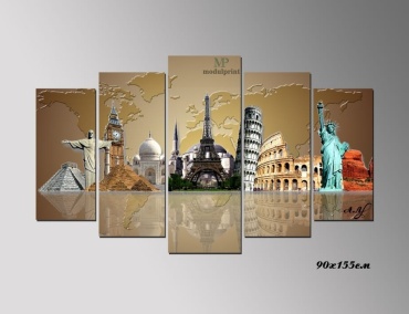 MP modulprint модульная картина «Достопримечательности мира» 155x90 см