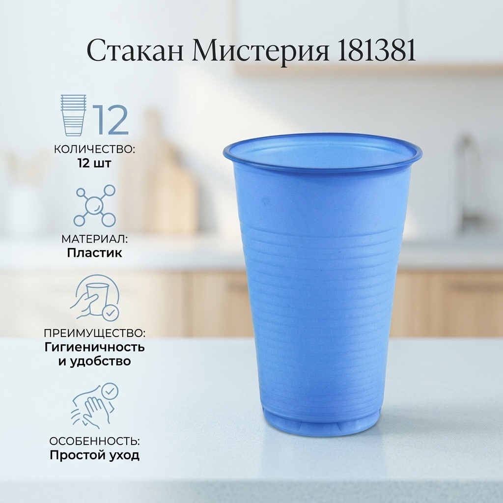 Мистерия стакан 181381 синий 12 шт