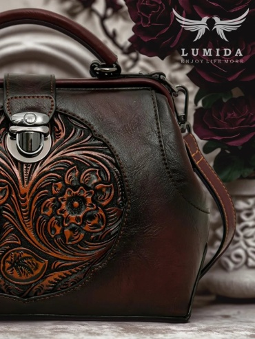 Сумка тоут Lumida натуральная кожа бордовый