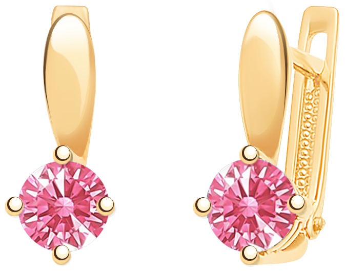 Серьги Атолл 20837sw17 вес 1.26 г золото, фианит Swarovski