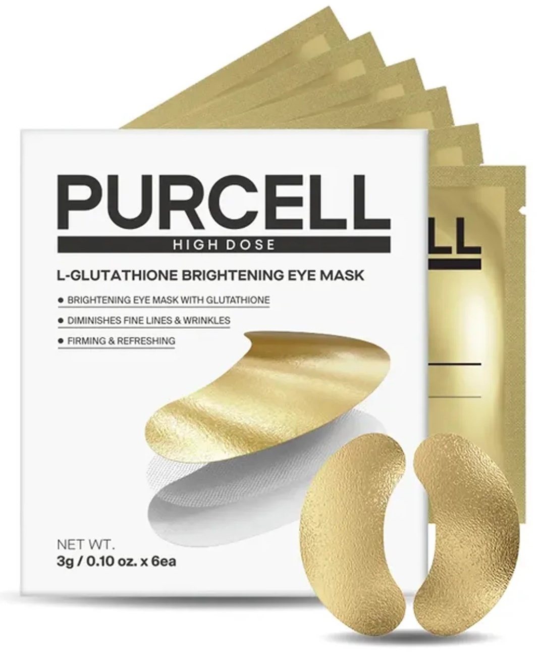 Патчи PURCELL гелевые Glutathione Brightening Eye Mask осветляющие 6 шт