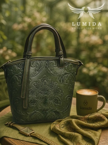 Мини-сумка Lumida натуральная кожа зеленый