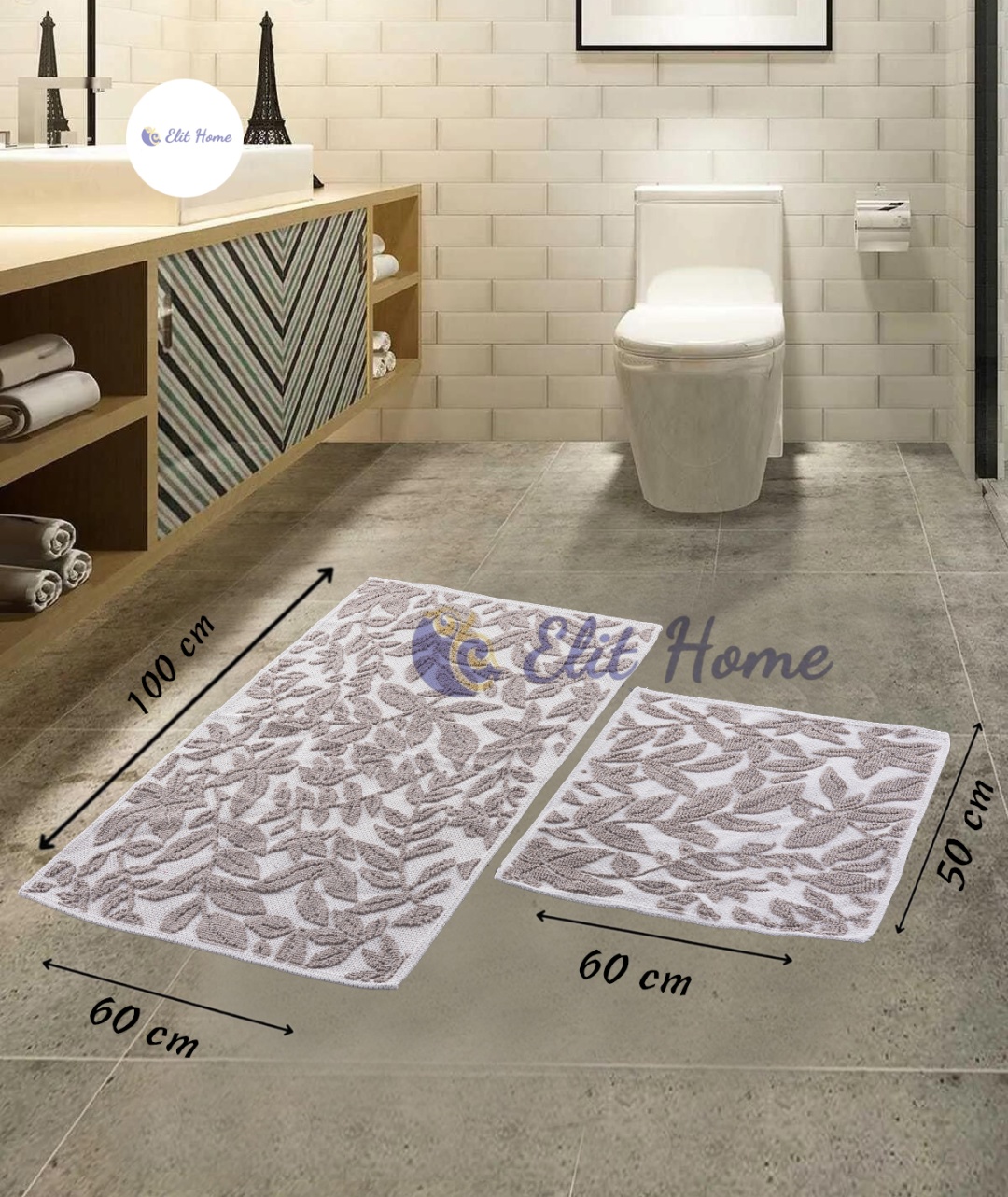 Elit Home комплект ковриков BUKLE 100x60 см, хлопок