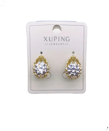 Серьги Xuping бижутерный сплав, медицинское золото, фианит