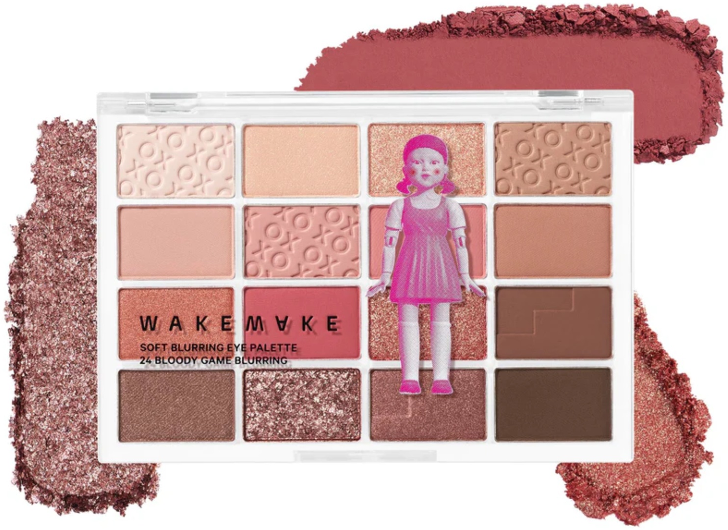 WakeMake тени прессованные Soft Blurring Eye Palette [Netflix/Squid Game] 24 Bloody Game Blurring