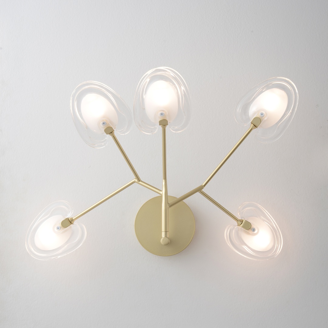 Бра настенный Crystal Lux LED, золотистый, белый, прозрачный