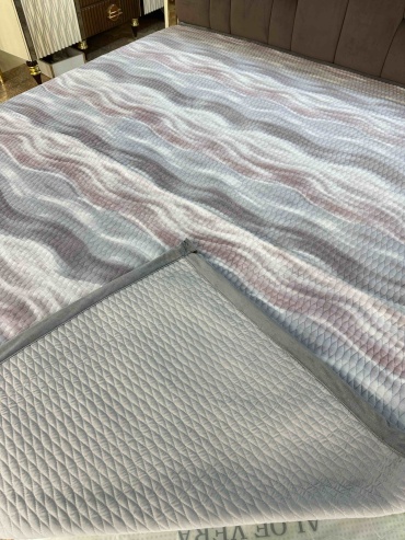 Покрывало Aisha Textile 180х200 см, хлопок, велюр, муслин, мультиколор