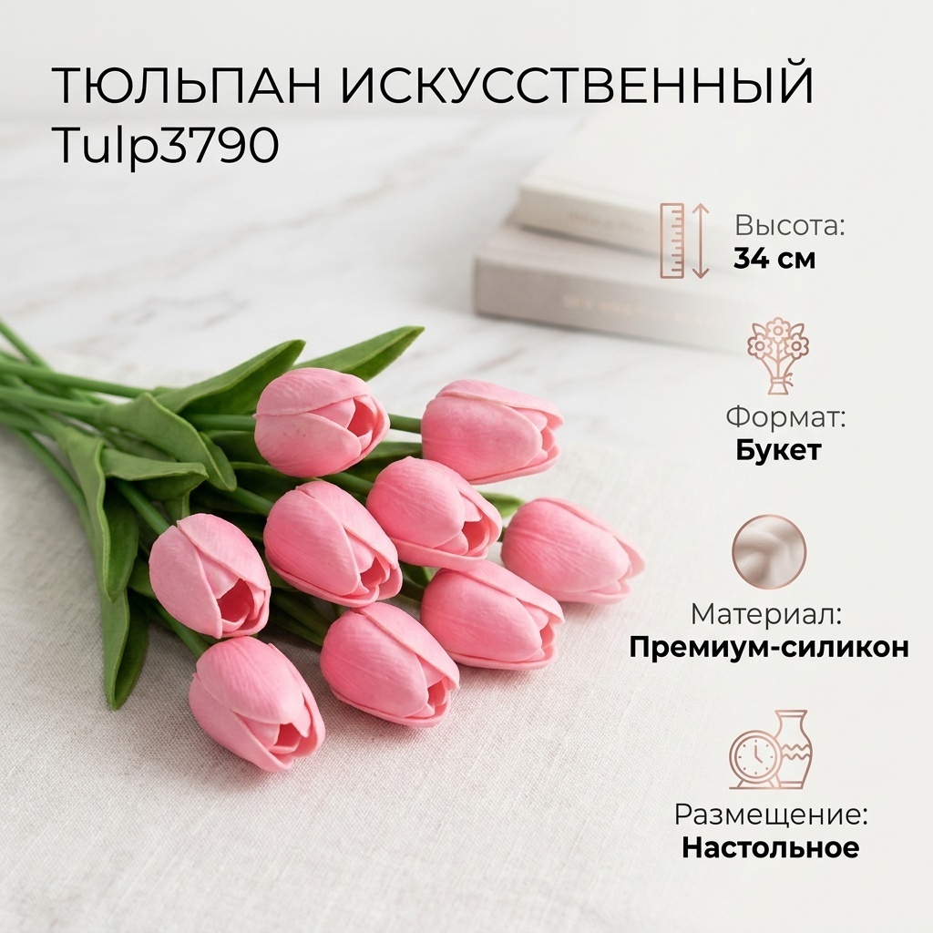 Цветок тюльпан 34 см, Tulp3790