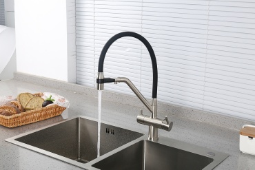 Смеситель с гибким изливом Gappo G4398-85, латунь, цвет черный