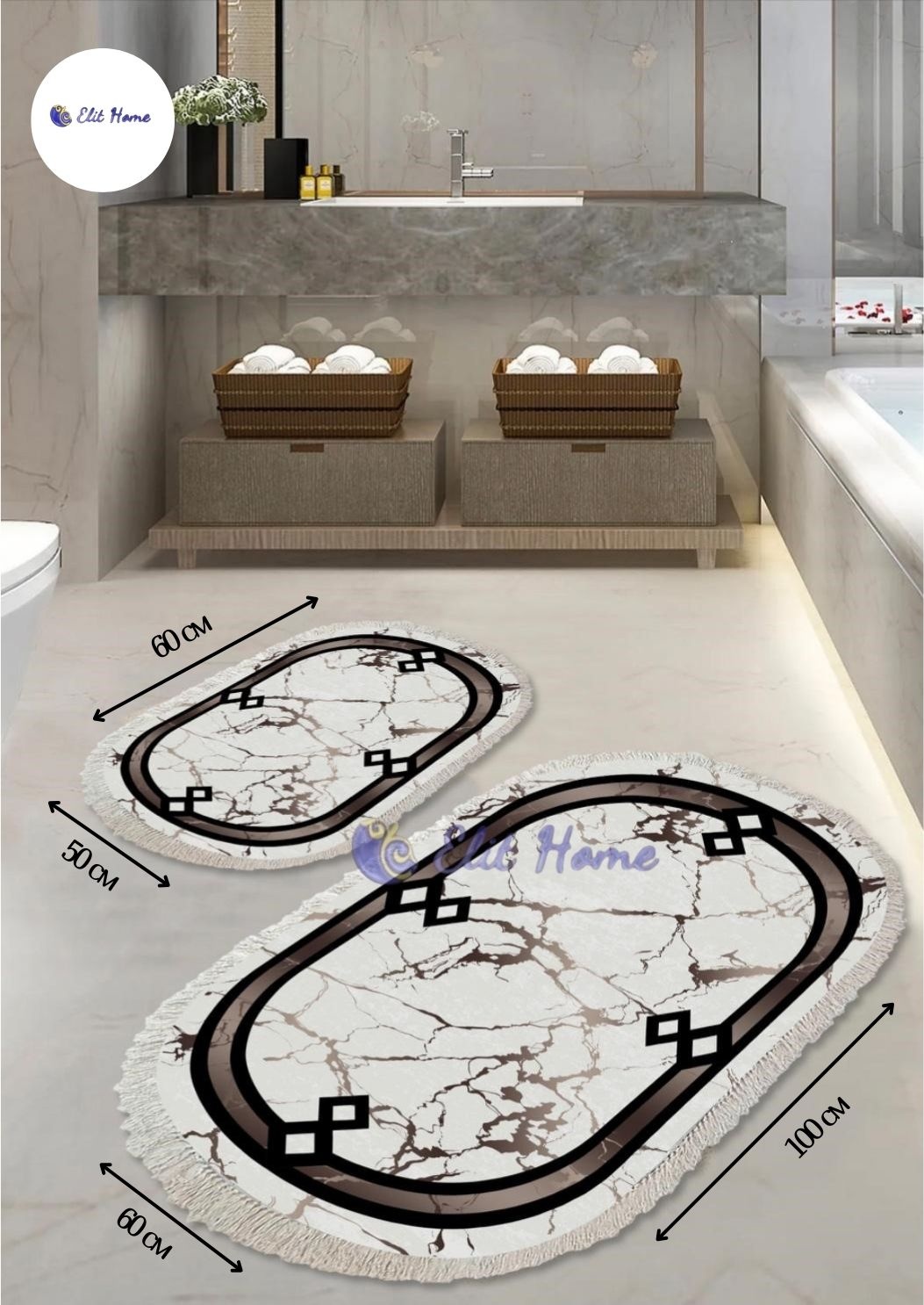 Elit Home комплект ковриков MODEVSA 100x60 см, микрофибра