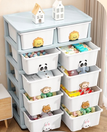 Детский стеллаж KidsRack, 69x40x97 см, белый, голубой