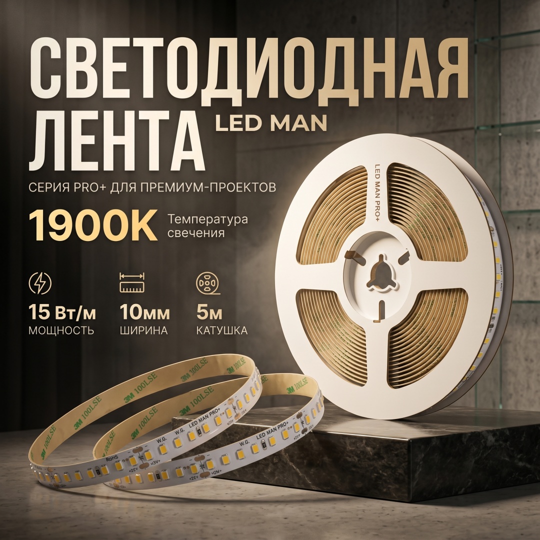 Светодиодная лента LED MAN теплый белый 5 м