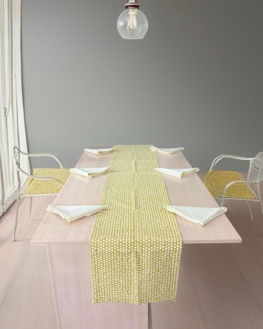 Дорожка с салфетками Ажур 205x40 см, хлопок, 7 шт