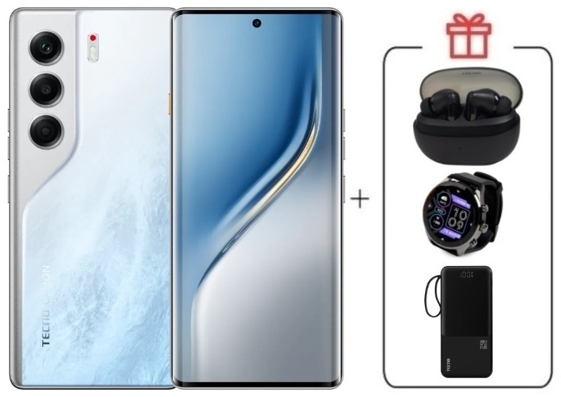 Смартфон TECNO CAMON 40 PRO 8 ГБ/256 ГБ белый + подарок