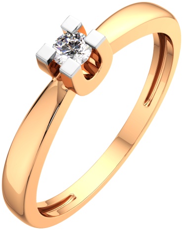 Lucente Бриллианты Якутии RIN-LU-585-318017-175 размер 17.5 вес 1.34 г золото, бриллиант