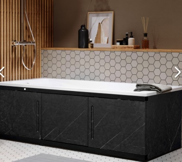 Экран для ванны Alavann Alt Black 170 170x60 см на ножках