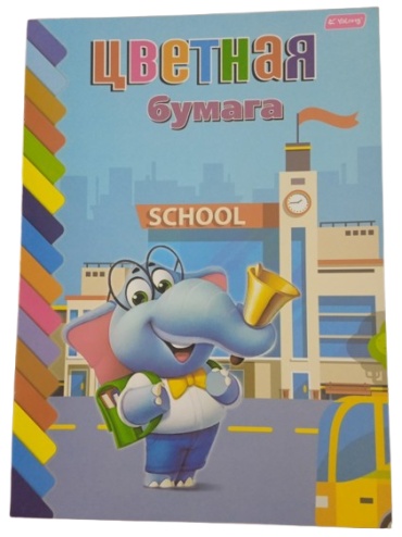 Цветная бумага Yalong двусторонняя, матовая, А4 лист, листов 16 шт