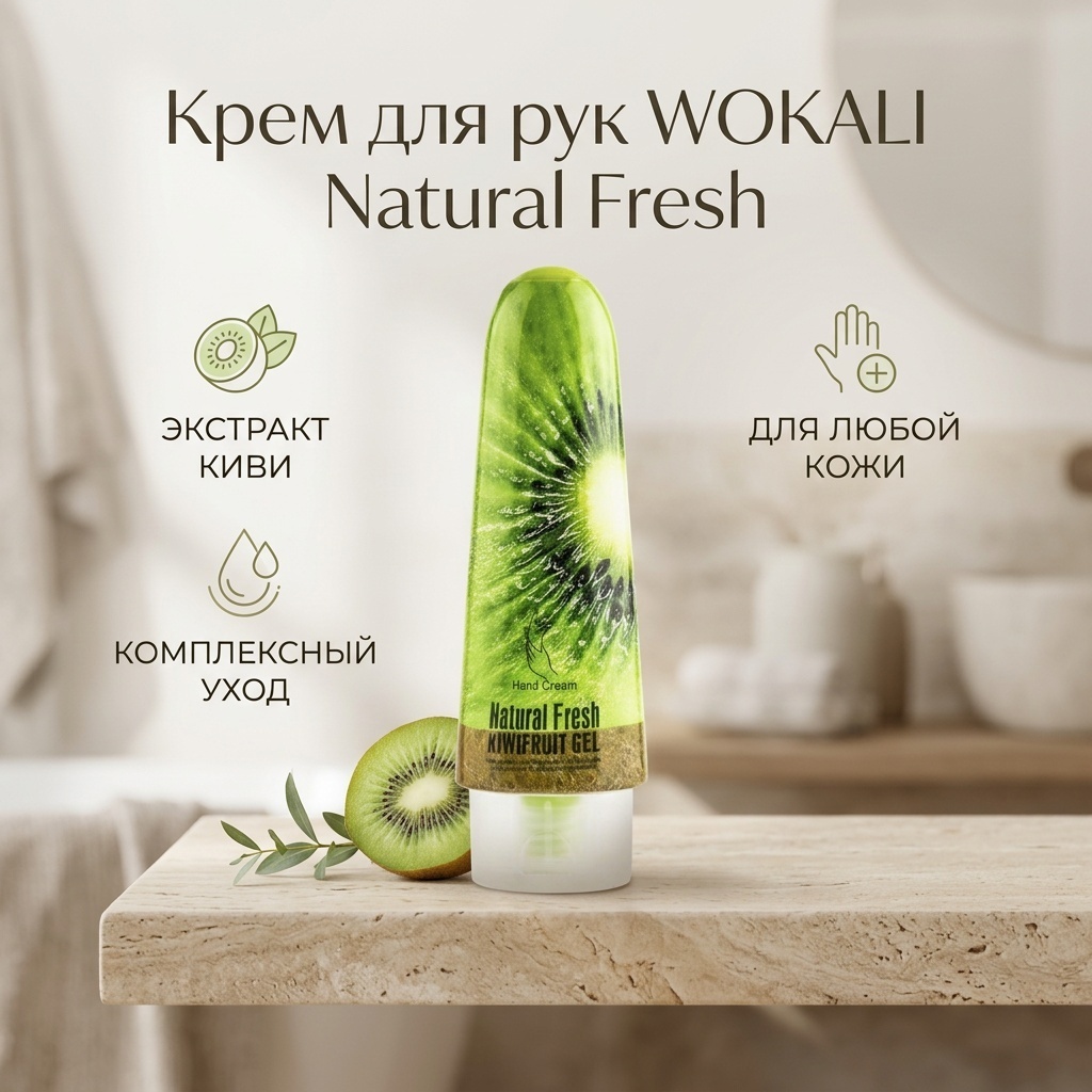 WOKALI Natural Fresh Киви крем для рук 100 г