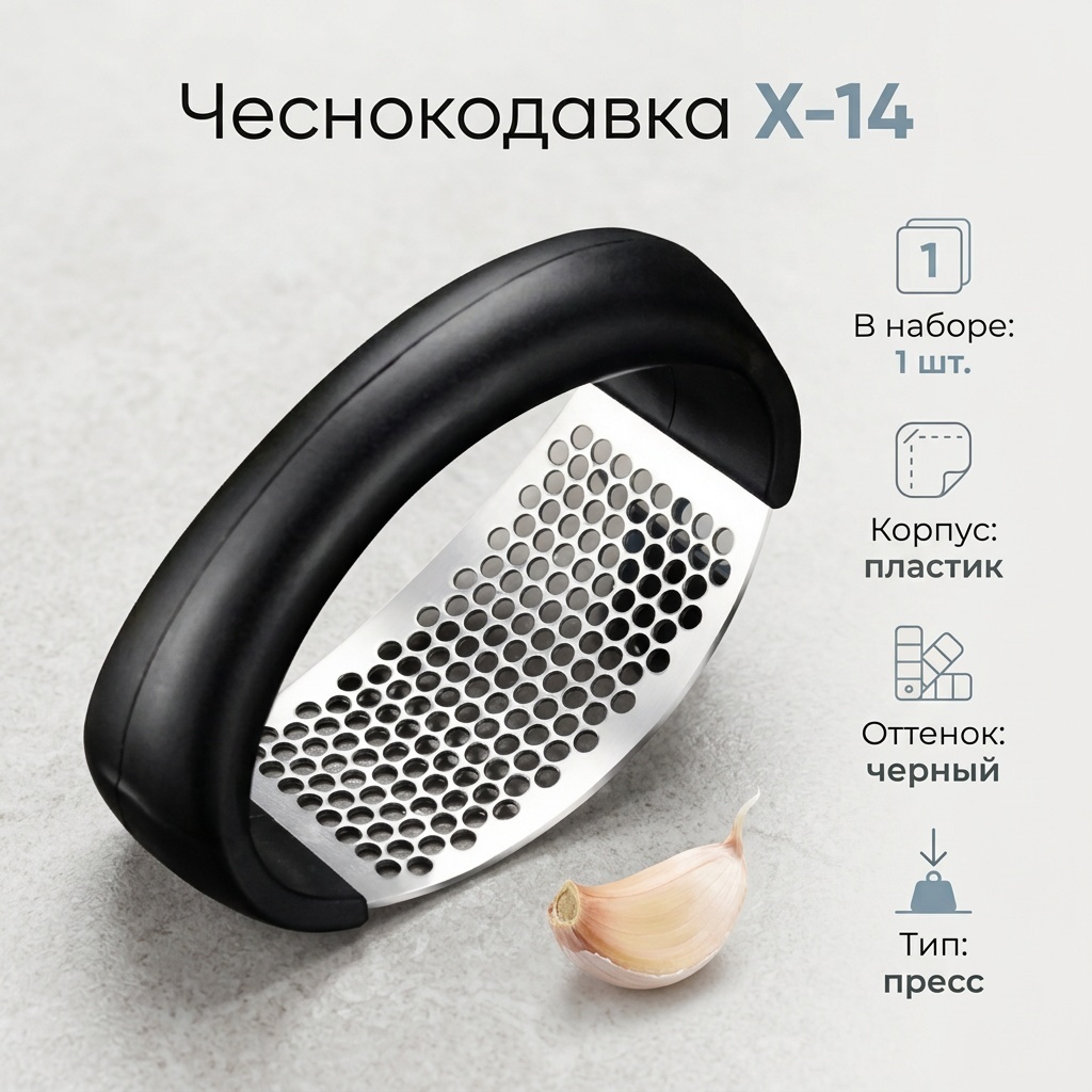 Чеснокодавка пластик, 1 шт